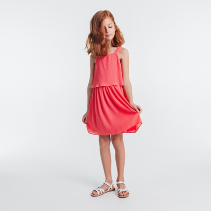 Avis Robe plissée à bretelles rose fille OKAIDI 1