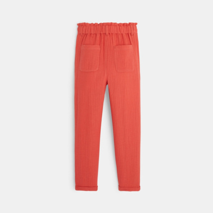 Avis Pantalon léger en double gaze de coton orange fille OKAIDI 4