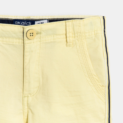 Avis Bermuda slim en toile et galon rayé jaune garçon OKAIDI 2