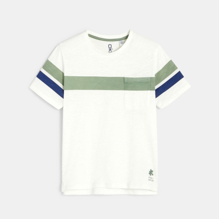 Avis T-shirt over size à rayures vert garçon OKAIDI 1