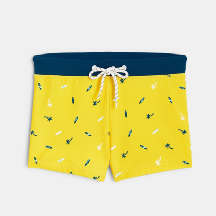 Avis Boxer de bain imprimé jaune garçon OKAIDI 1