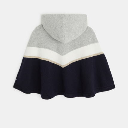 Avis Cape à capuche en tricot bleu fille OKAIDI 4