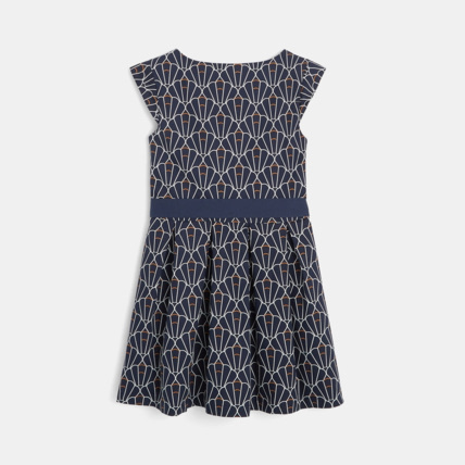 Avis Robe imprimée graphique à plis bleue fille OKAIDI 4