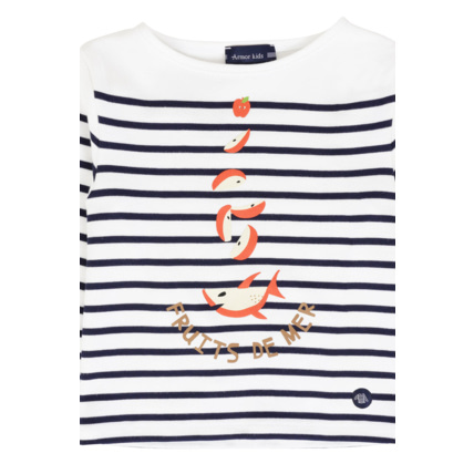 Avis Marinière "fruits de mer" Kids - coton épais - Milk/Marine Deep ARMOR-LUX 5