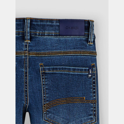 Avis Jean slim hyper extensible bleu garçon OKAIDI 3