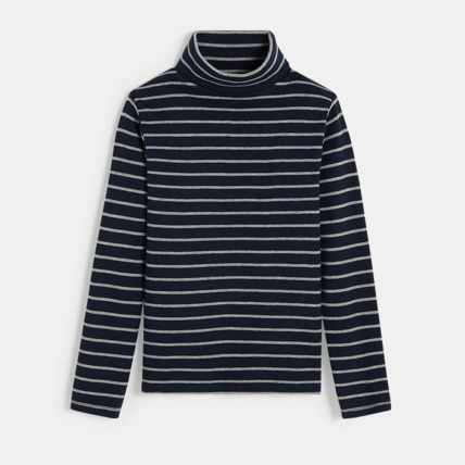 Avis T-shirt col roulé rayé bleu garçon OKAIDI 1