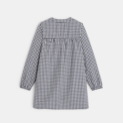 Avis Tablier d'écolière à carreaux vichy bleu fille OKAIDI 3