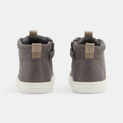 Avis Baskets mid croûte de cuir paillettes grises fille OKAIDI 4