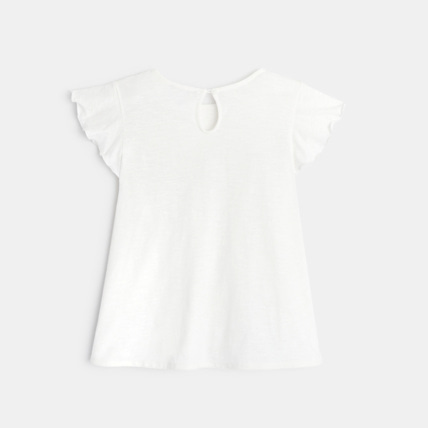 Avis T-shirt détail broderie anglaise blanc fille OKAIDI 4