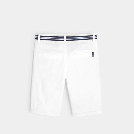 Avis Bermuda stretch imprimé ceinturé blanc garçon OKAIDI 5