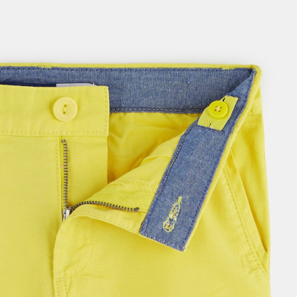 Avis Bermuda slim en toile jaune garçon OKAIDI 4