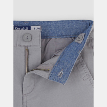 Avis Bermuda slim en toile gris garçon OKAIDI 4