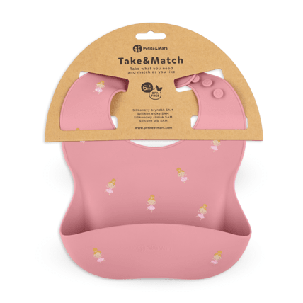 Avis Bavoir en silicone Take&Match 6m+ Petite&Mars 6