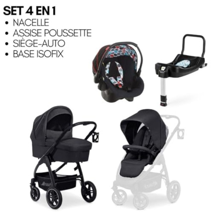 Avis Poussette 3 en 1 Saturn R Set avec Siege Auto Bebe Comfort Fix, Base Isofix, Nacelle et Assise Hauck 2