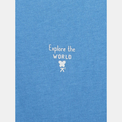 Avis T-shirt à message bleu fille OKAIDI 3