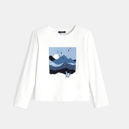 Avis T-shirt à motif paysage bleu fille OKAIDI 1