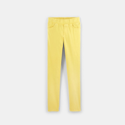 Avis Tregging toile couleur hyper stretch jaune fille OKAIDI 1
