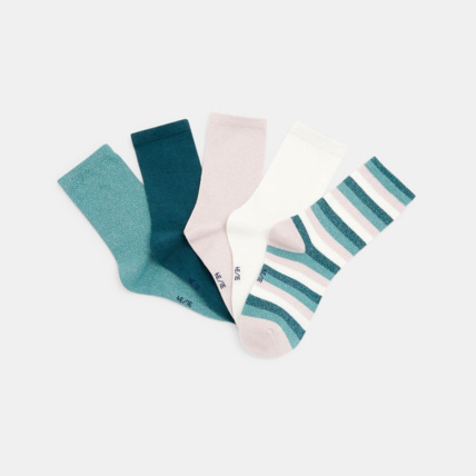Avis Chaussettes fantaisie pailletées (lot de 5) roses fille OKAIDI 2