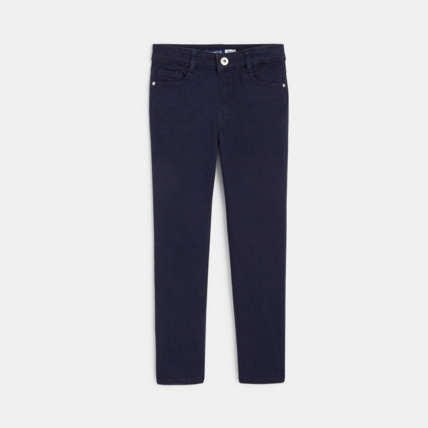 Avis Pantalon toile slim uni bleu fille OKAIDI 1