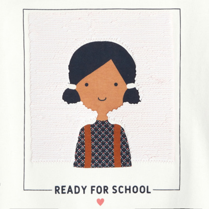Avis T-shirt manches longues à message "Ready for school" rose fille OKAIDI 3