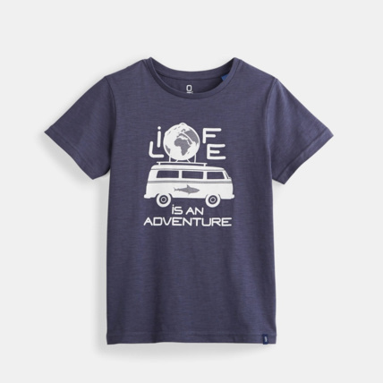 Avis T-shirt à message bleu garçon OKAIDI 1