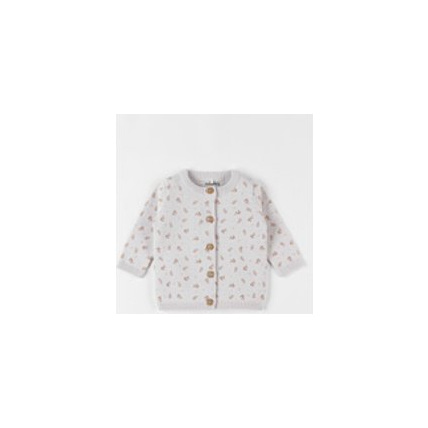 Avis Cardigan imprimé végétal en tricot bio fin NOUKIE'S 1