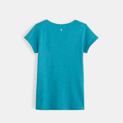 Avis T-shirt à message turquoise fille OKAIDI 2