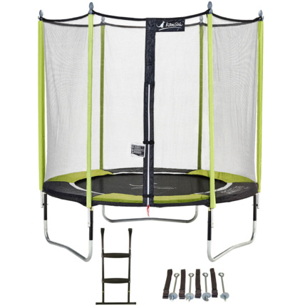 Avis Trampoline de jardin 244 cm + filet de sécurité + échelle + kit d'ancrage JUMPI Kangui 2