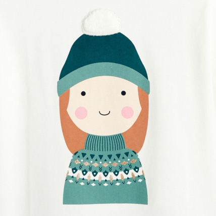 Avis T-shirt col roulé à motif fantaisie blanc fille OKAIDI 2