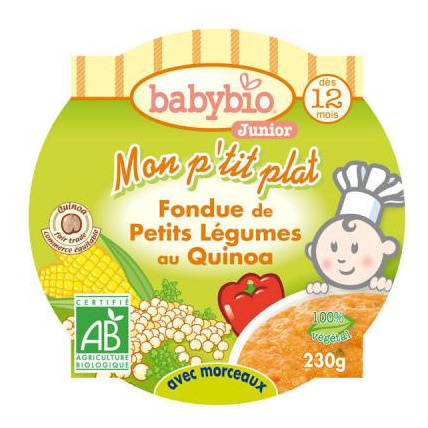 Avis MON P'TIT PLAT Fondue de petits légumes au quinoa 230 g dès 12 mois Babybio 1
