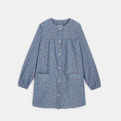 Avis Tablier d'écolière motif cerises bleu fille OKAIDI 2