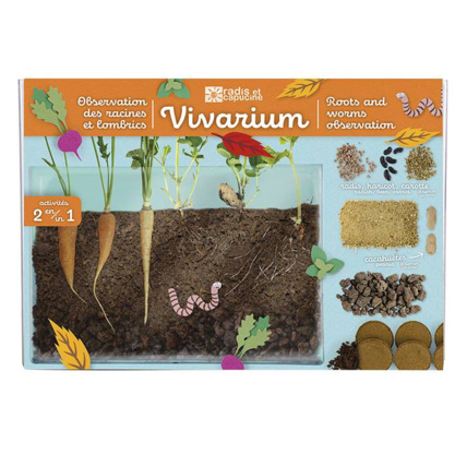 Avis Vivarium observation racines et vers de terre Radis et Capucine 1