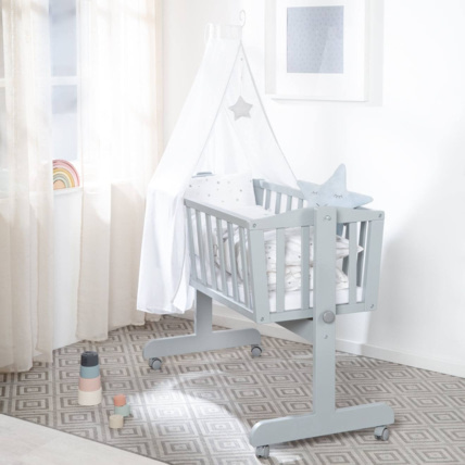Avis Berceau en bois sur roulettes avec matelas ROBA 7