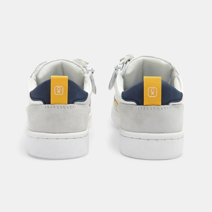 Avis Tennis bimatière cuir lacets et zip blanches garçon OKAIDI 4