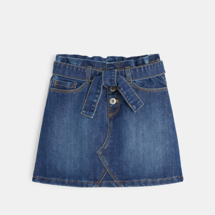 Avis Jupe courte ceinturée en jean bleue fille OKAIDI 1