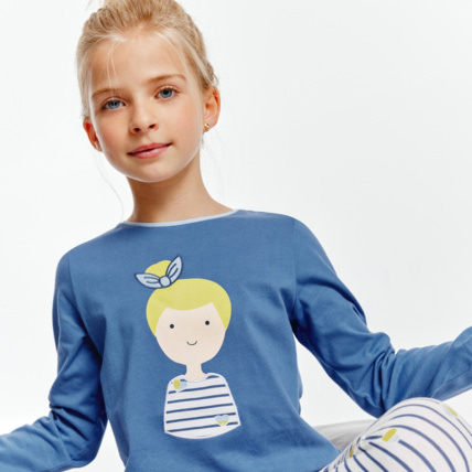 Avis Pyjama 2 pièces en jersey bleu fille OKAIDI 1