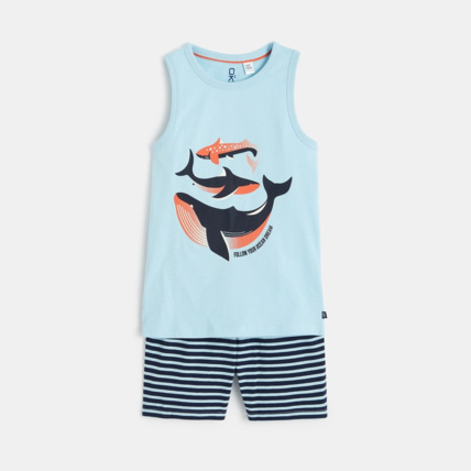 Avis Pyjama d'été 2 pièces en jersey bleu garçon OKAIDI 2