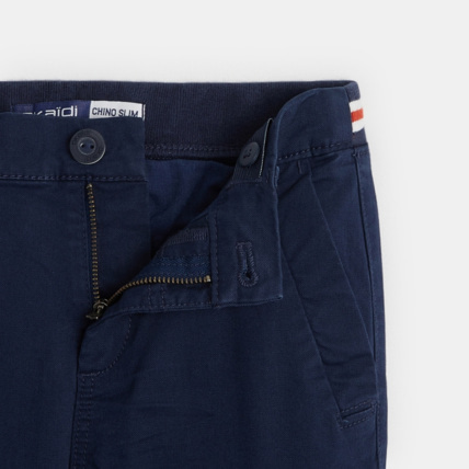 Avis Pantalon cargo coupe slim en toile bleu garçon OKAIDI 2