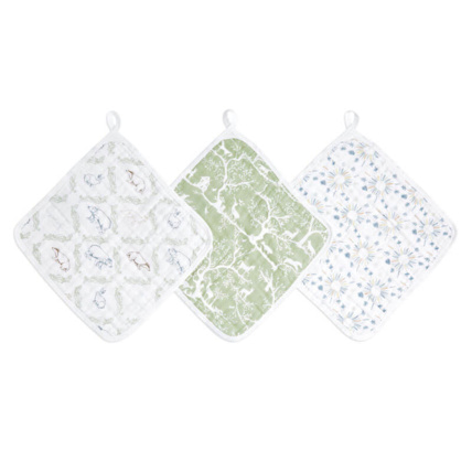 Avis Lot de 3 débarbouillettes en mousseline de coton Harmony ADEN + ANAIS 1