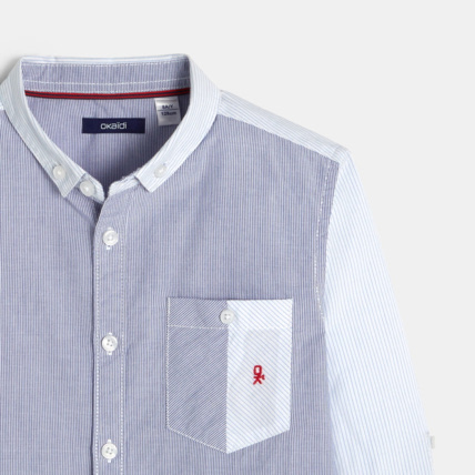Avis Chemise rayée bicolore bleue garçon OKAIDI 3