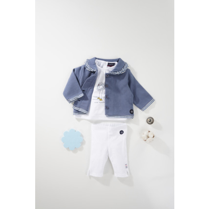 Avis Gilet en molleton Baby - coton - Jean/Blanc ARMOR-LUX 2