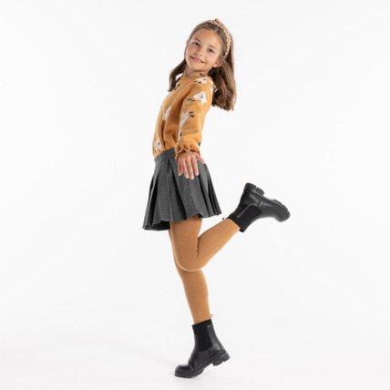 Avis Short plissé à petits carreaux marron fille OKAIDI 1
