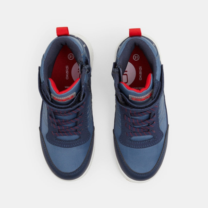 Avis Baskets mid bimatières lacets et scratch bleues garçon OKAIDI 2