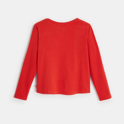 Avis T-shirt doux à motif patché Renard orange fille OKAIDI 3