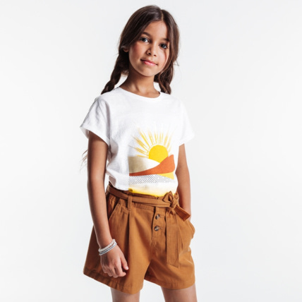 Avis T-shirt motif soleil jaune fille OKAIDI 1