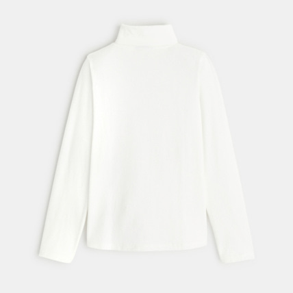Avis T-shirt brodé à col montant blanc fille OKAIDI 4