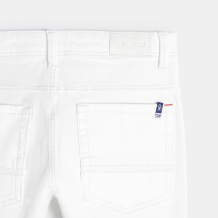 Avis Pantalon slim en toile bi-stretch blanc garçon OKAIDI 3