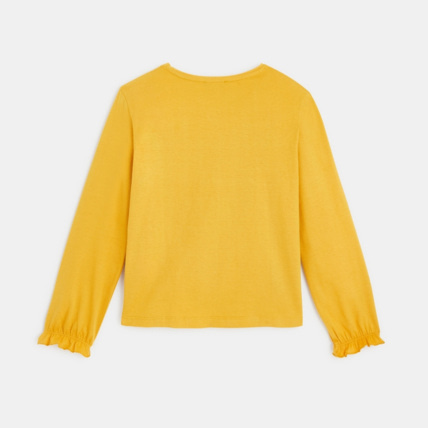 Avis T-shirt manches longues à motif fantaisie jaune fille OKAIDI 4