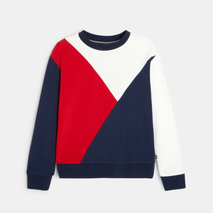 Avis Sweat-shirt tricolore colorblock rouge garçon OKAIDI 2