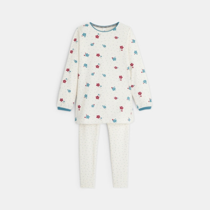 Avis Pyjama 2 pièces en jersey petites fleurs beige fille OKAIDI 1